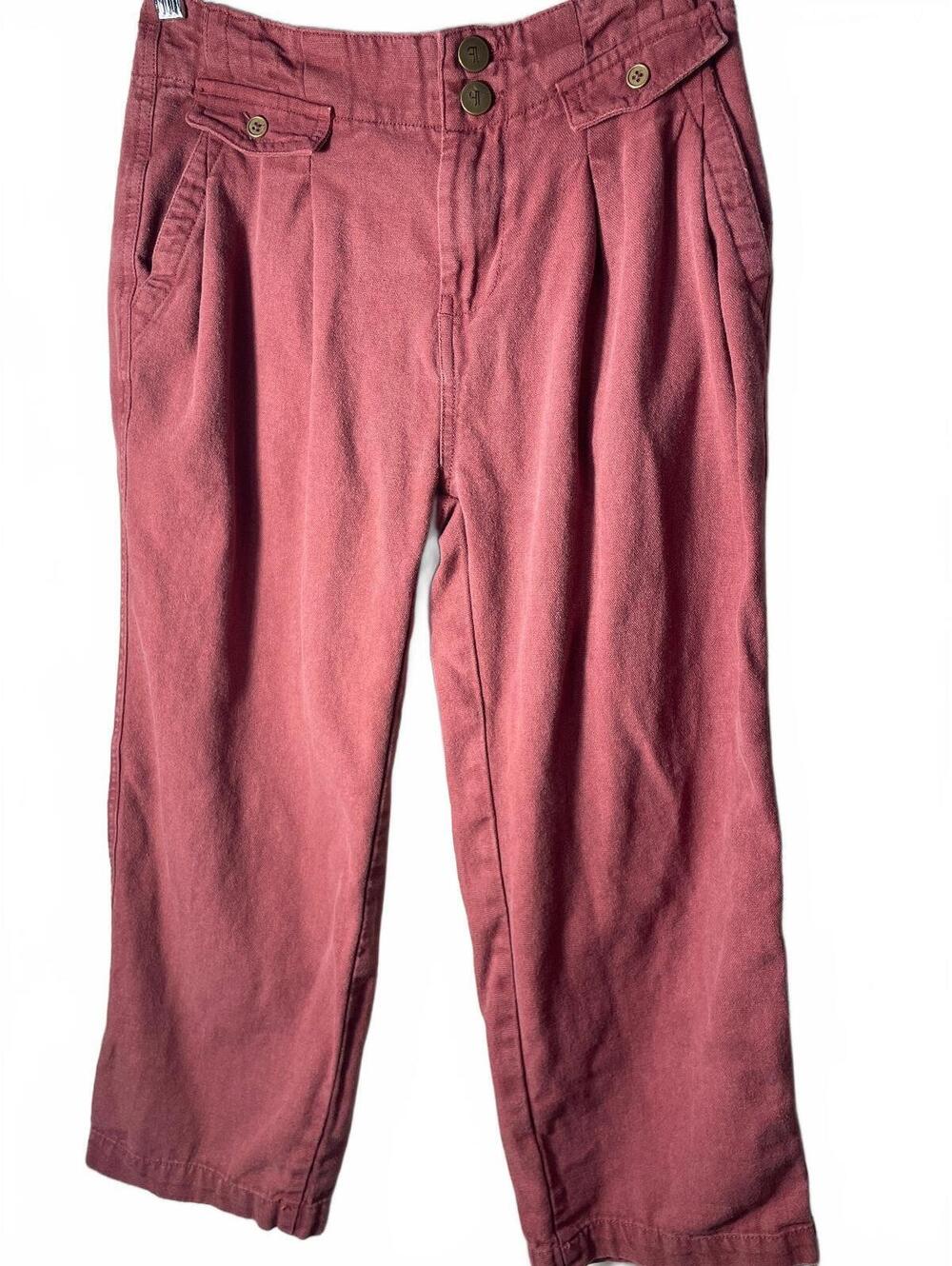 Pilcro Anthropology Wide Leg Cropped Pants Womens Size 23 Casual Summer Boho